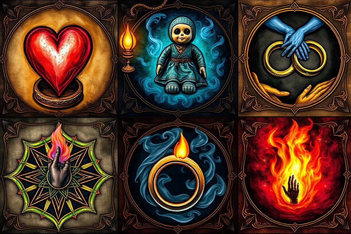 Collection of mystical spell symbols